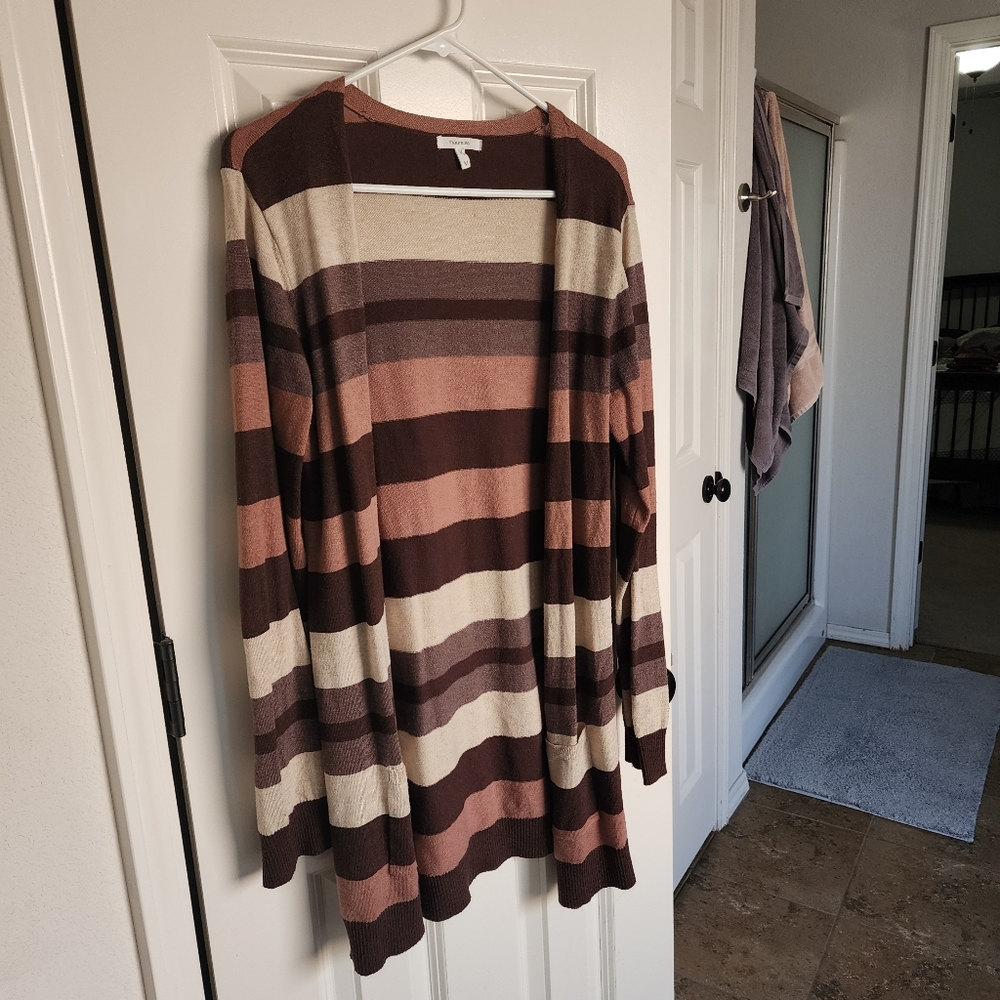 Striped Brown and Cream Women's Sweater